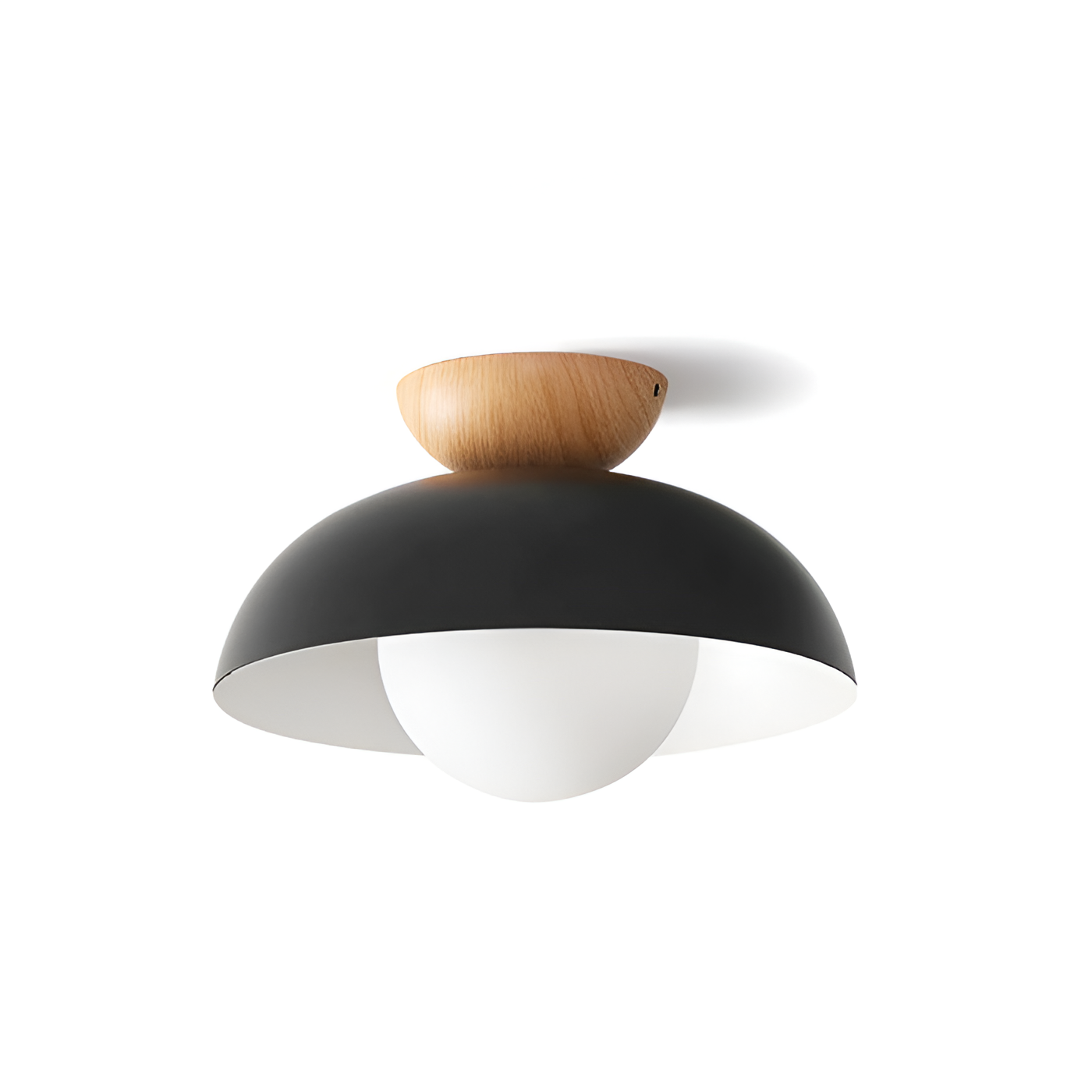 Nordic Minimalist Iron Shade Ceiling Light With Eco Dome Design