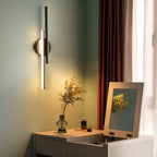 Offset Dual-Bar LED Wall Light With Round Backplate