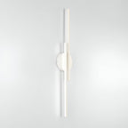 Offset Dual-Bar LED Wall Light With Round Backplate