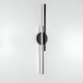 Offset Dual-Bar LED Wall Light With Round Backplate