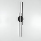 Offset Dual-Bar LED Wall Light With Round Backplate