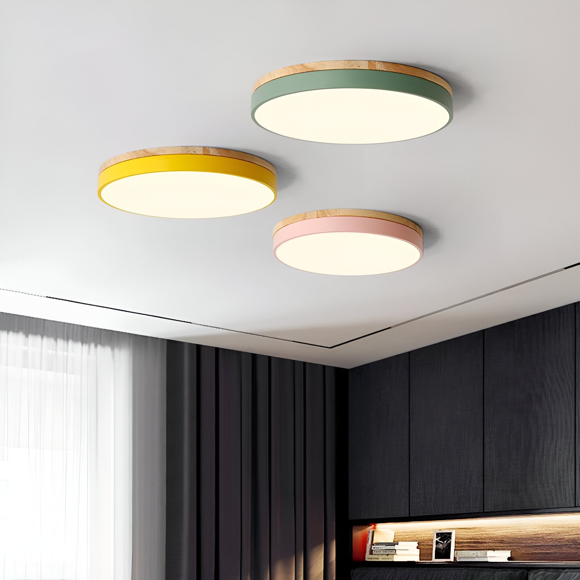 Nordic Round Flush Ceiling Light LED Light With Acrylic Diffuser