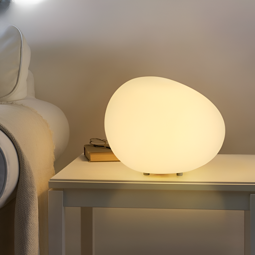 Modern Glass Solar Table Lamp for Living Room — Ashbury Home & Living