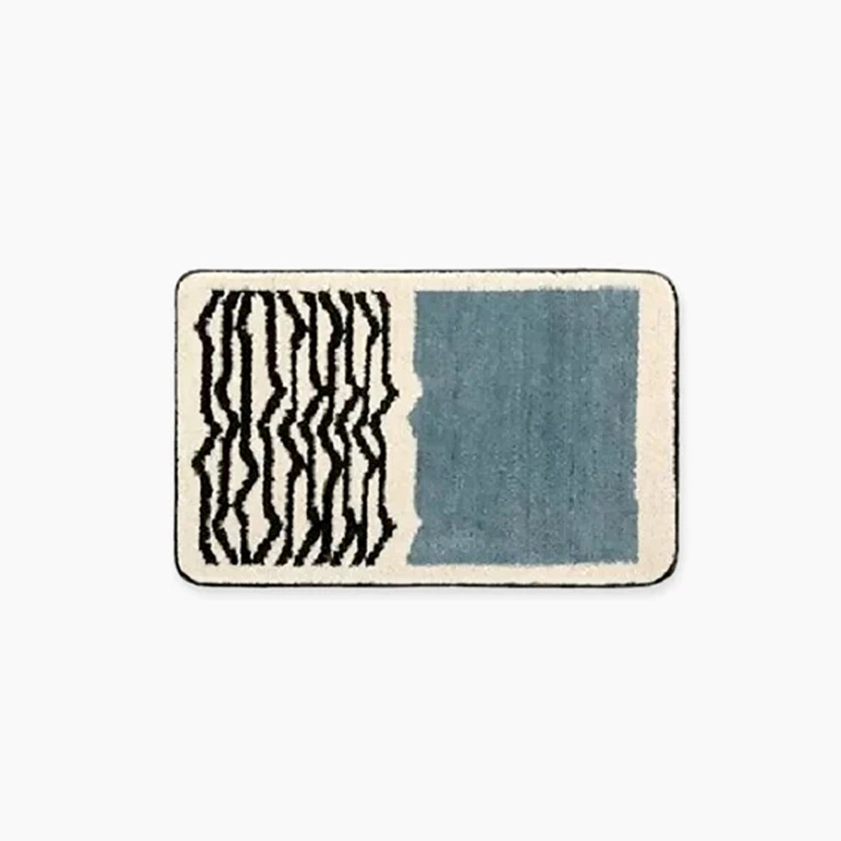 Abstract Bath Mat Tufted Non Slip Bathroom Rug Soft Absorbent Machine Washable Shower Mat with Colour Block Design for Bathroom and Bedroom