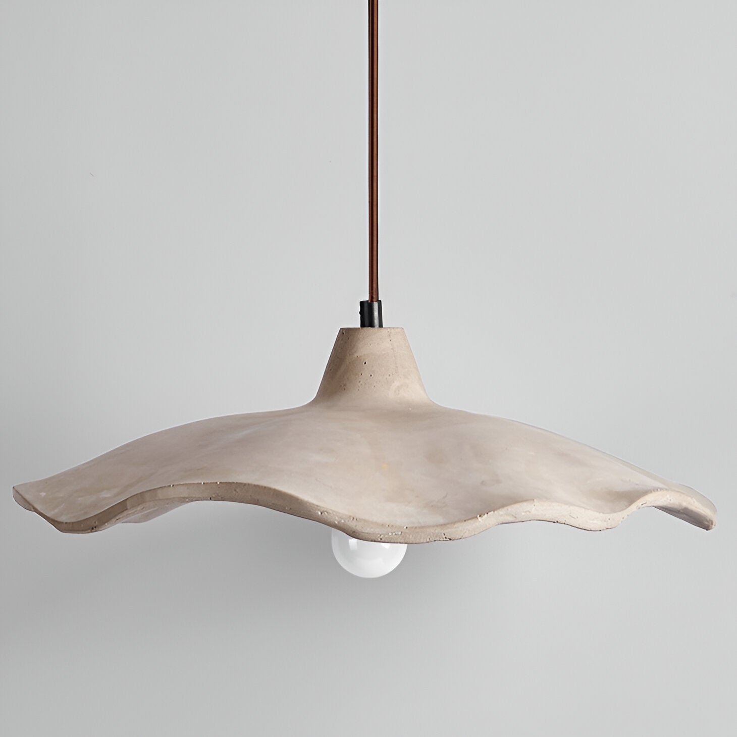 Wabi-Sabi Flower Shaped Cement Pendant Light With Adjustable Cord