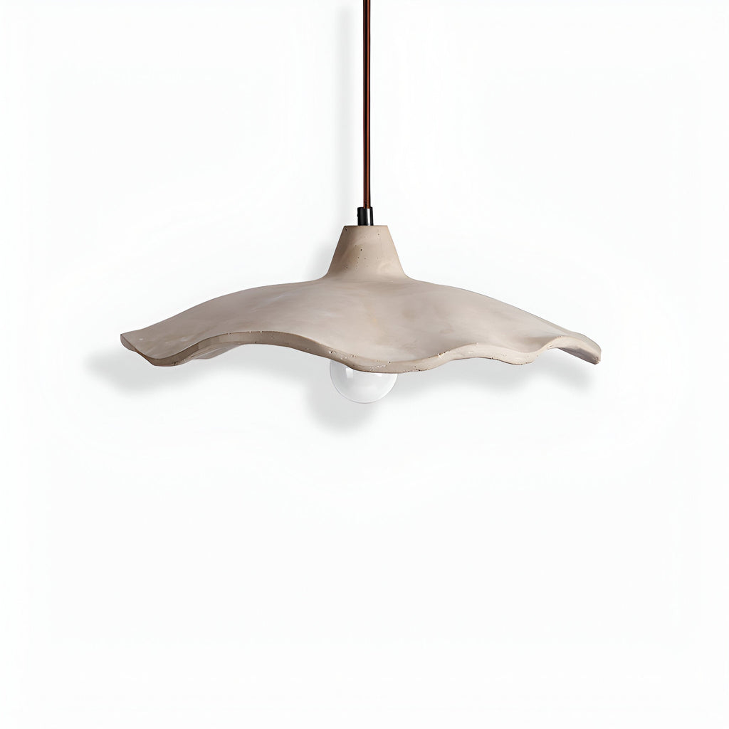 Wabi-Sabi Flower Shaped Cement Pendant Light With Adjustable Cord
