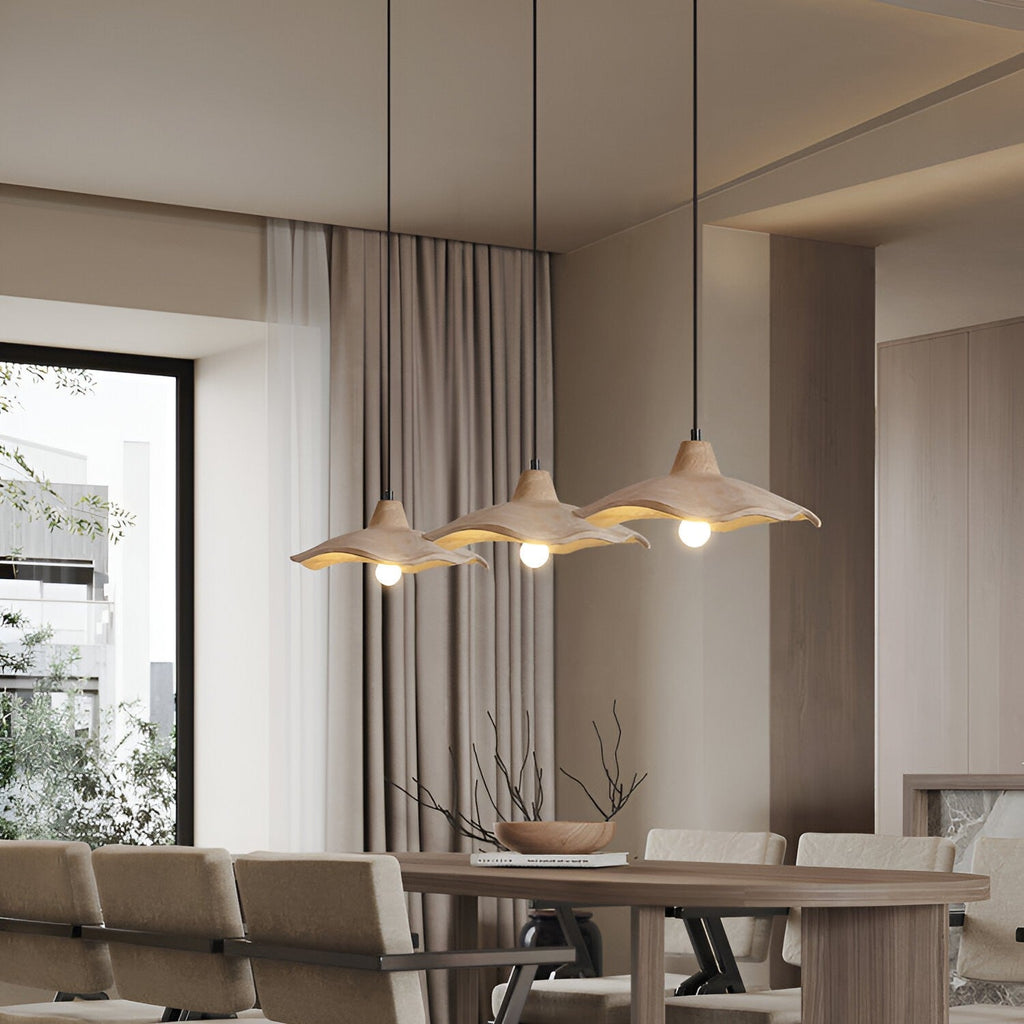 Wabi-Sabi Flower Shaped Cement Pendant Light With Adjustable Cord