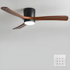 Wood Blade Ceiling Fan Ceiling Light With Remote Control