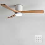 Wood Blade Ceiling Fan Ceiling Light With Remote Control
