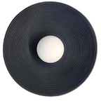 Retro Ceramic Disc Wall Light With Center Globe