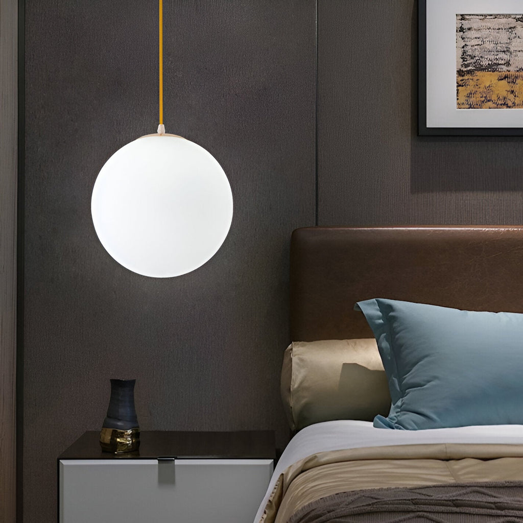 Globe Glass Pendant Light With Adjustable Cord