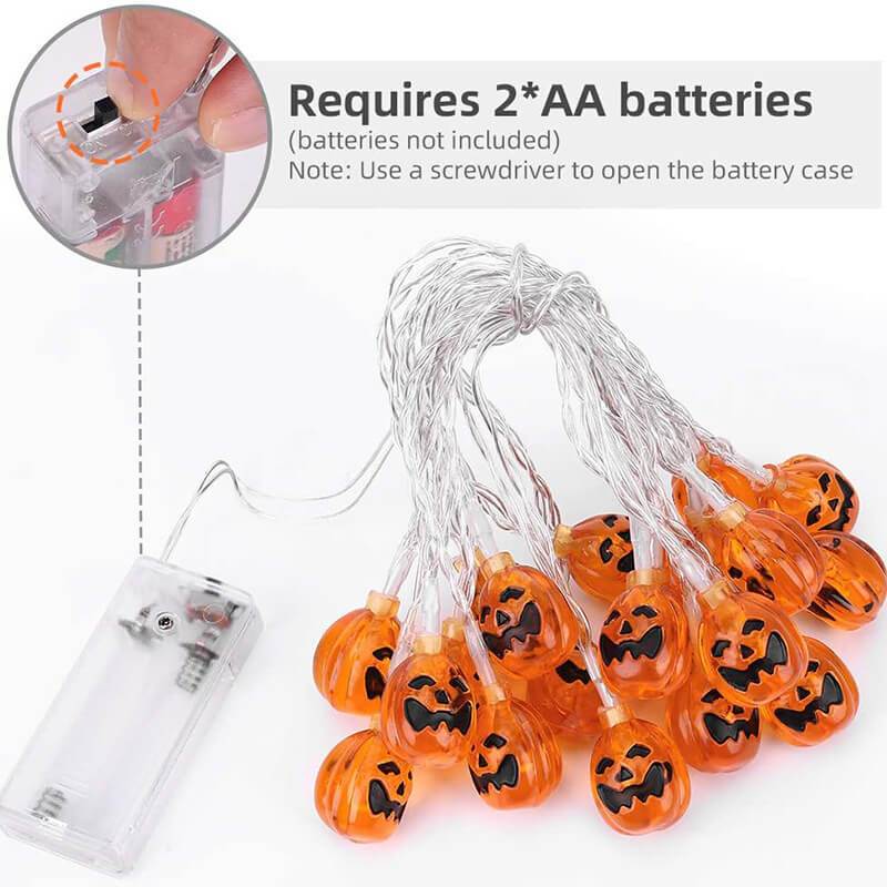 Halloween Pumpkin String Lights LED Jack O Lantern Fairy Lights Translucent Pumpkin Decorative Lights for Garden | Party and Bedroom