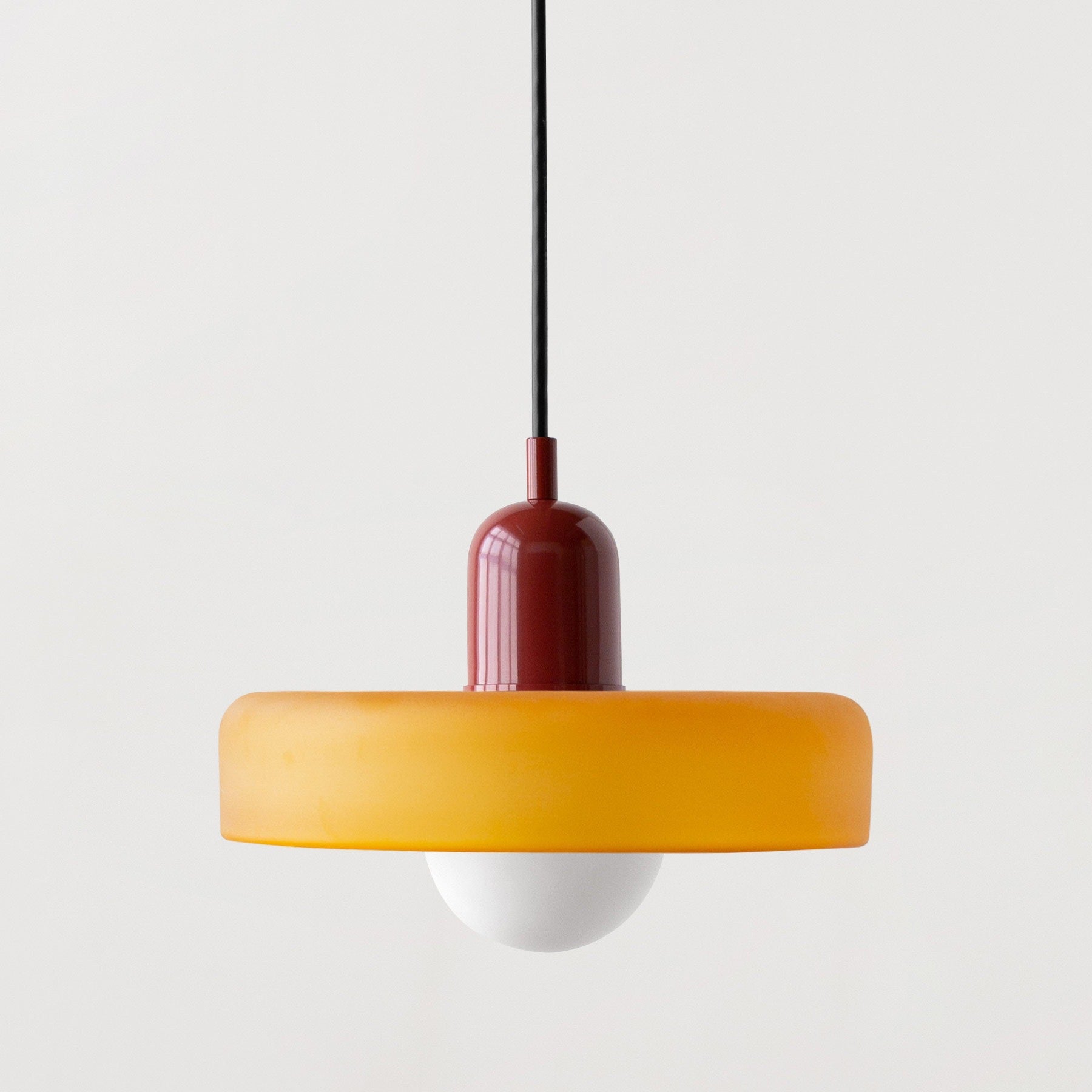 Modern Glass Pendant Light With Halo Shade