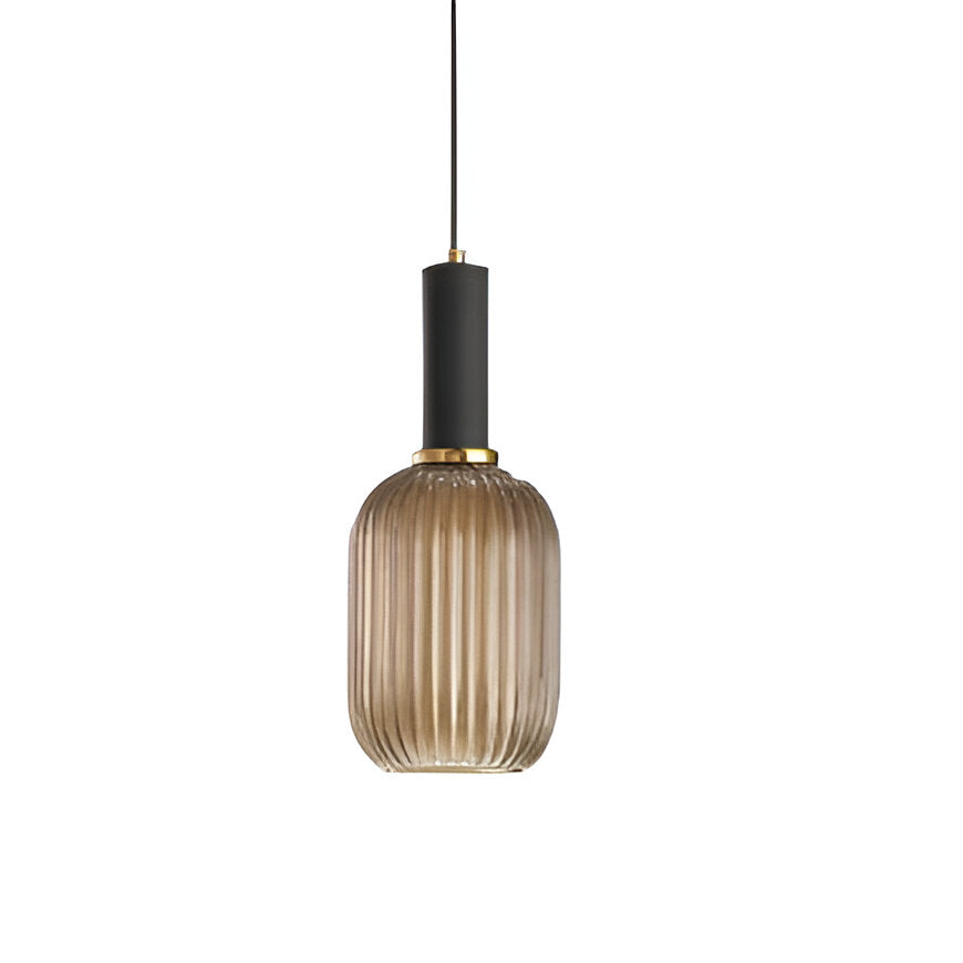 Retro Coloured Glass Pendant Light With Iron Fitting
