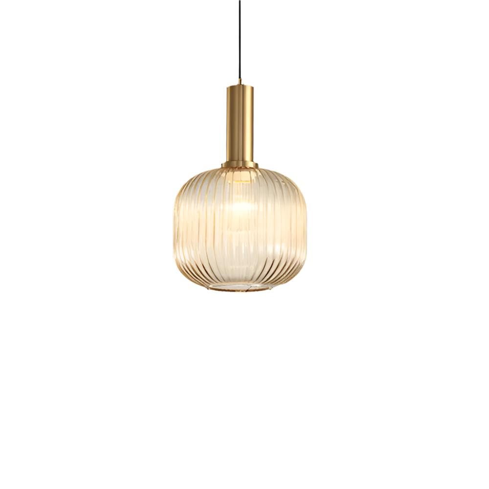 Retro Coloured Glass Pendant Light With Iron Fitting