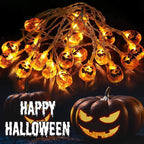 Halloween Pumpkin String Lights LED Jack O Lantern Fairy Lights Translucent Pumpkin Decorative Lights for Garden | Party and Bedroom
