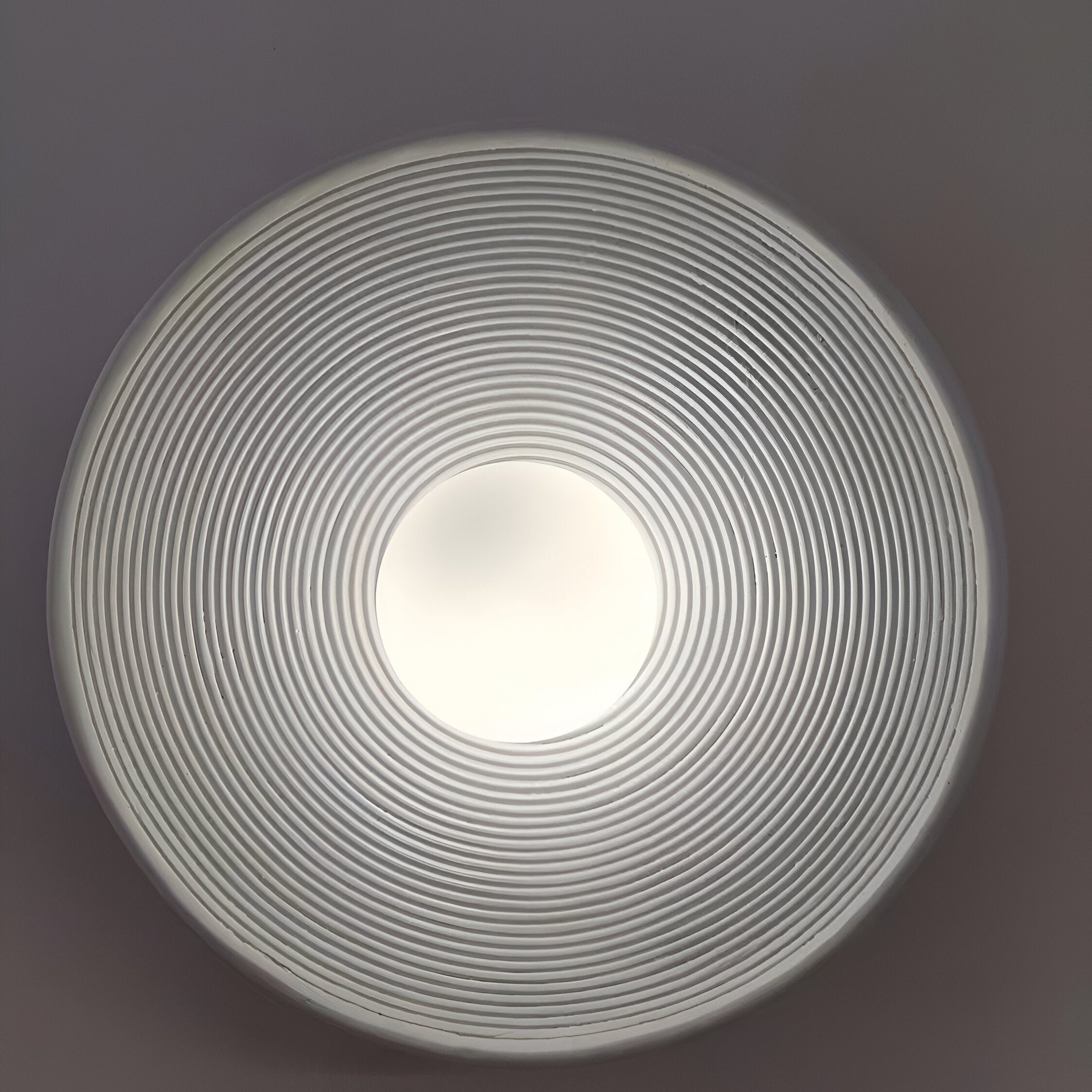 Retro Ceramic Disc Wall Light With Center Globe