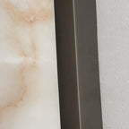 Minimalist Marble Tube Wall Light With Rectangular Backplate