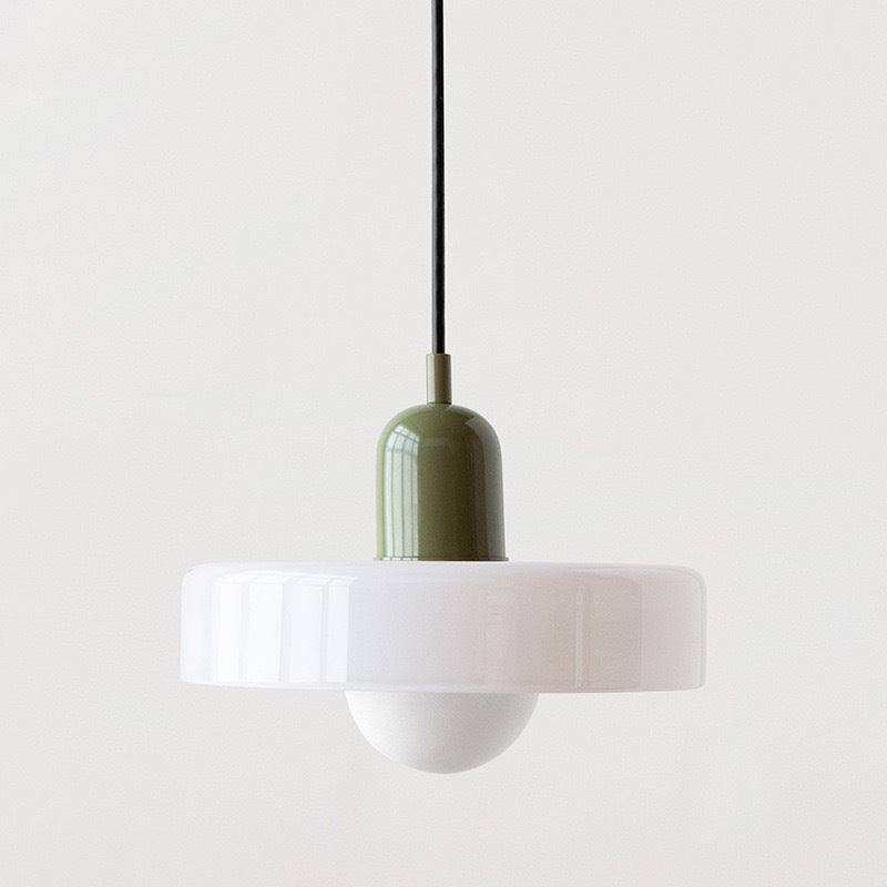 Modern Glass Pendant Light With Halo Shade