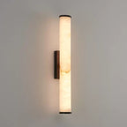 Minimalist Marble Tube Wall Light With Rectangular Backplate