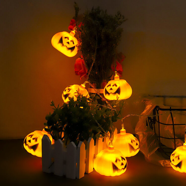 Halloween Pumpkin Fairy Lights LED String Lights with Jack O Lantern Shades Festive Indoor Lights for Party | Bedroom and Window Decoration