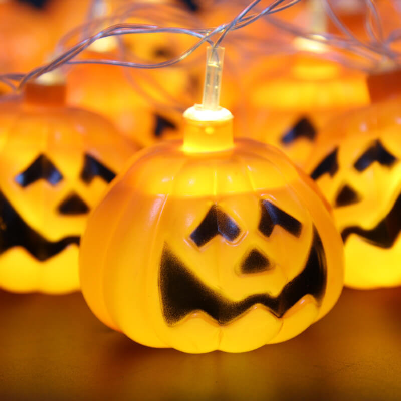 Halloween Pumpkin Fairy Lights LED String Lights with Jack O Lantern Shades Festive Indoor Lights for Party | Bedroom and Window Decoration