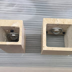 Minimalist Travertine Stone Outdoor LED Wall Light With Natural Cave Stone Shade