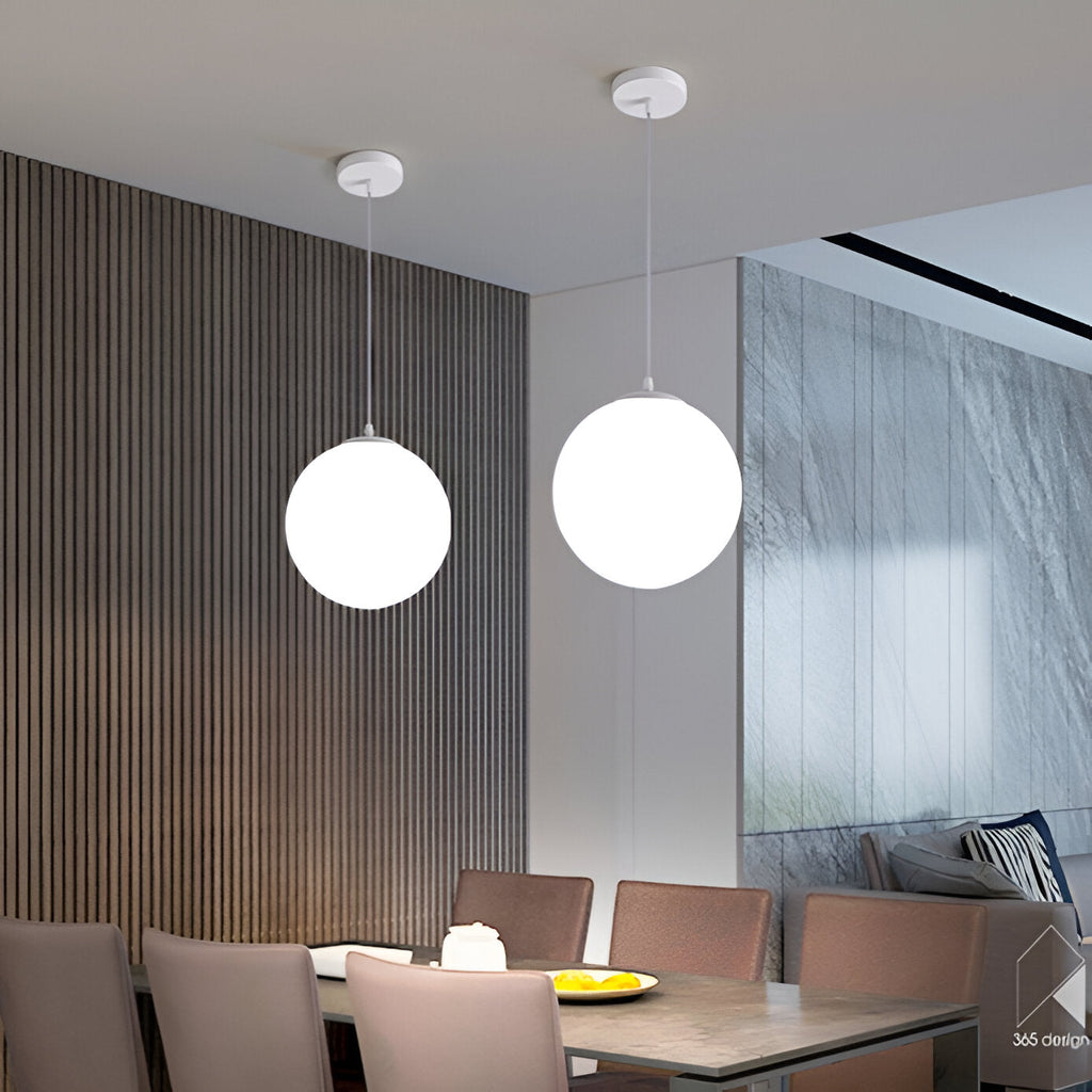 Globe Glass Pendant Light With Adjustable Cord