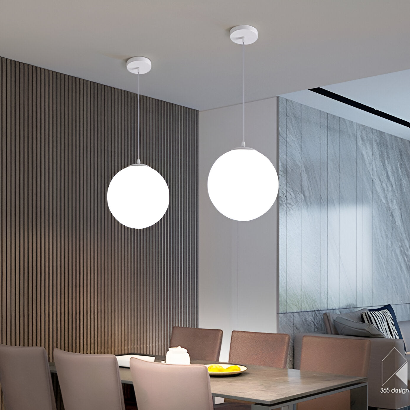 Globe Glass Pendant Light With Adjustable Cord