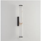 Minimalist Marble Tube Wall Light With Rectangular Backplate