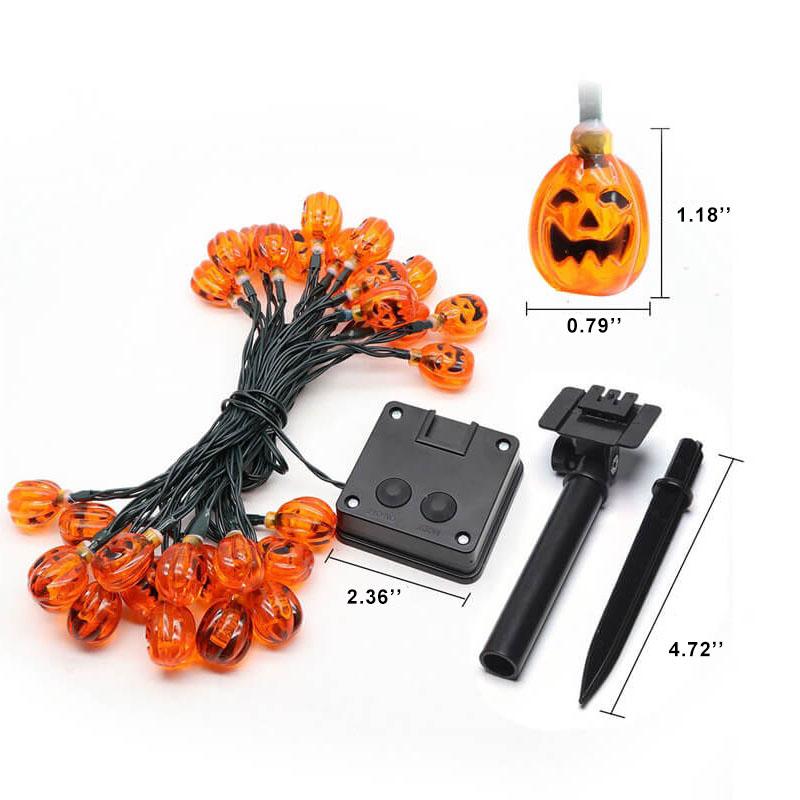 Halloween Pumpkin String Lights LED Jack O Lantern Fairy Lights Translucent Pumpkin Decorative Lights for Garden | Party and Bedroom