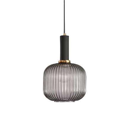 Retro Coloured Glass Pendant Light With Iron Fitting