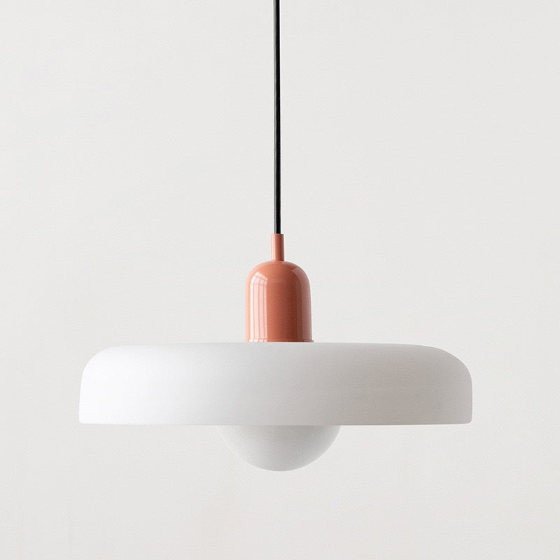 Modern Glass Pendant Light With Halo Shade