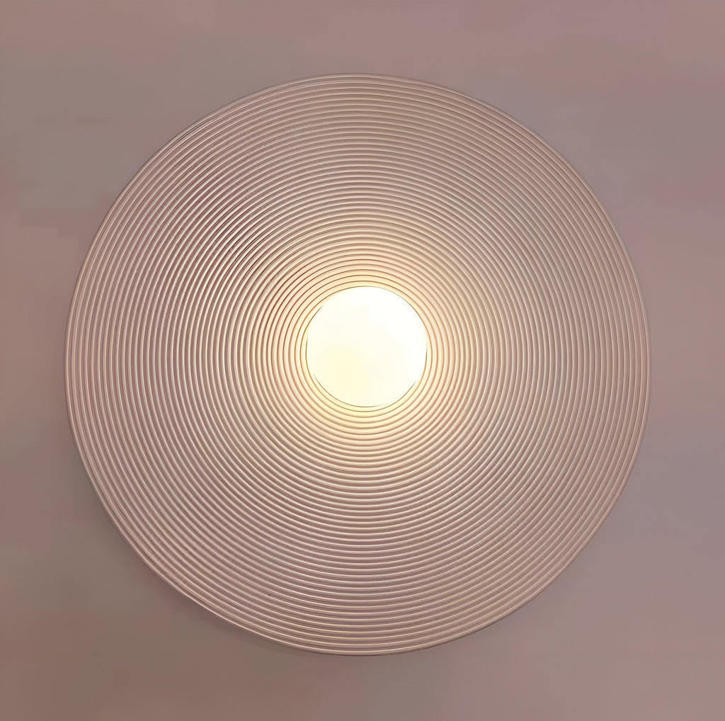 Retro Ceramic Disc Wall Light With Center Globe