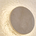 Acrylic Travertine Round Wall Light With Halo Glow Disc