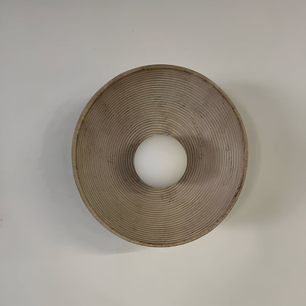 Retro Ceramic Disc Wall Light With Center Globe