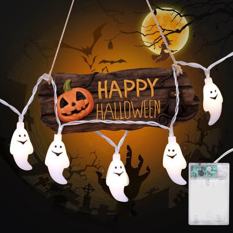 Halloween Ghost Fairy Lights LED String Lights Decorative Ghost Shaped Lights for Garden | Bedroom | Tree and Party Decoration