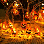 Halloween Pumpkin String Lights LED Jack O Lantern Fairy Lights Translucent Pumpkin Decorative Lights for Garden | Party and Bedroom