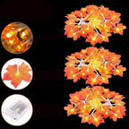 Maple Leaf String Lights LED Autumn Fairy Lights Battery Operated Garland Lights for Halloween | Harvest | Mantelpiece and Party Decoration