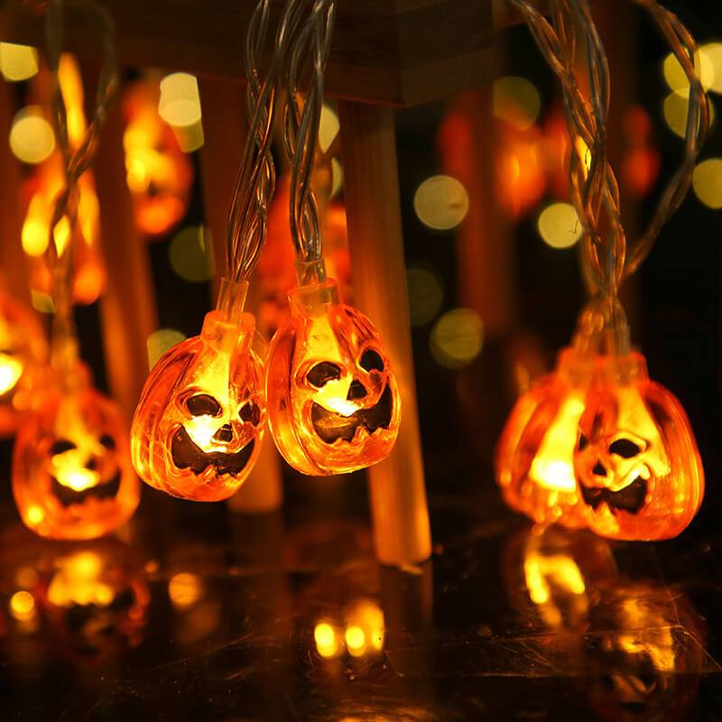 Halloween Pumpkin String Lights LED Jack O Lantern Fairy Lights Translucent Pumpkin Decorative Lights for Garden | Party and Bedroom