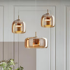 Retro Trio pendant lights LED Light With Hand-Blown Glass Shades