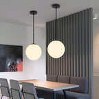 Globe Glass Pendant Light With Adjustable Cord