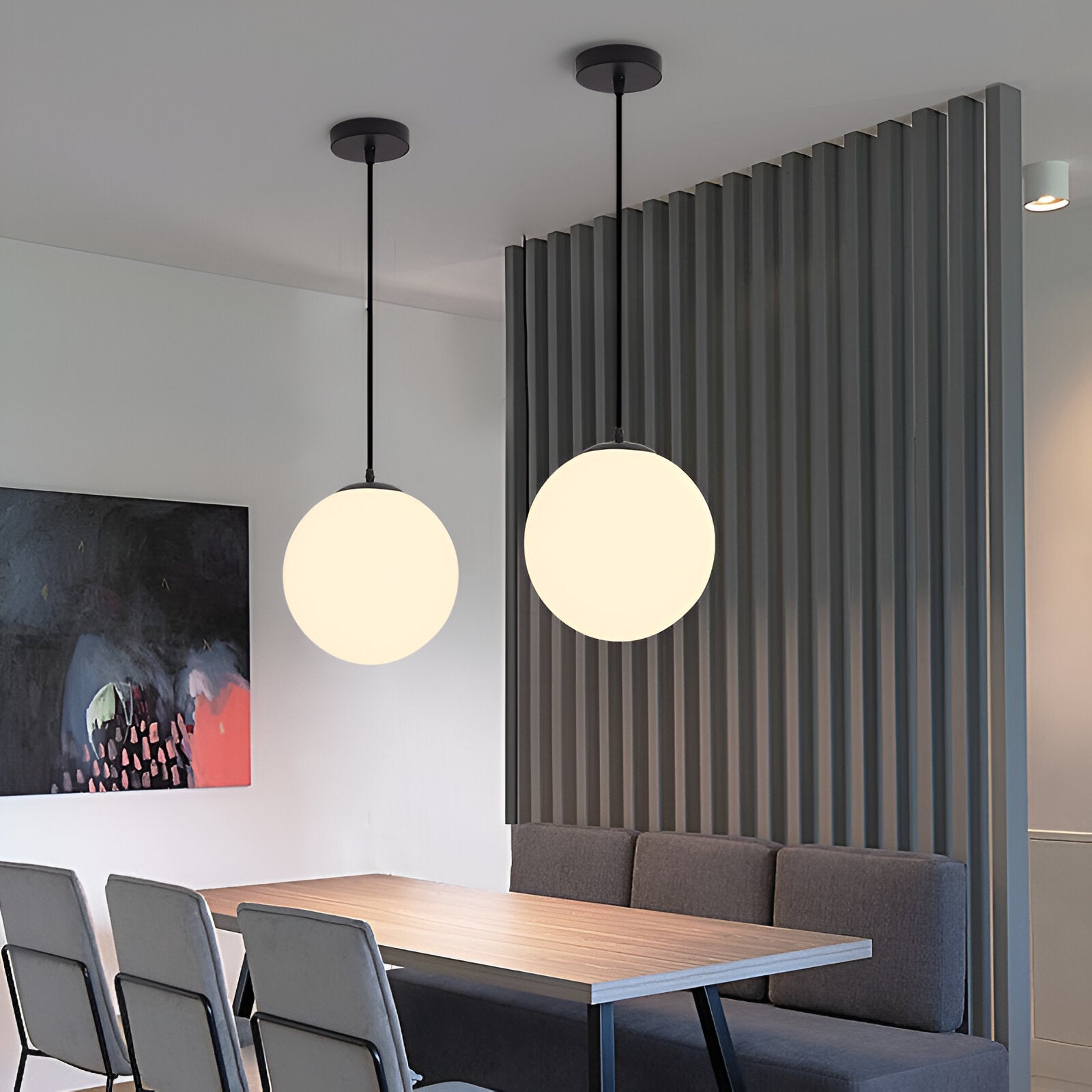 Globe Glass Pendant Light With Adjustable Cord