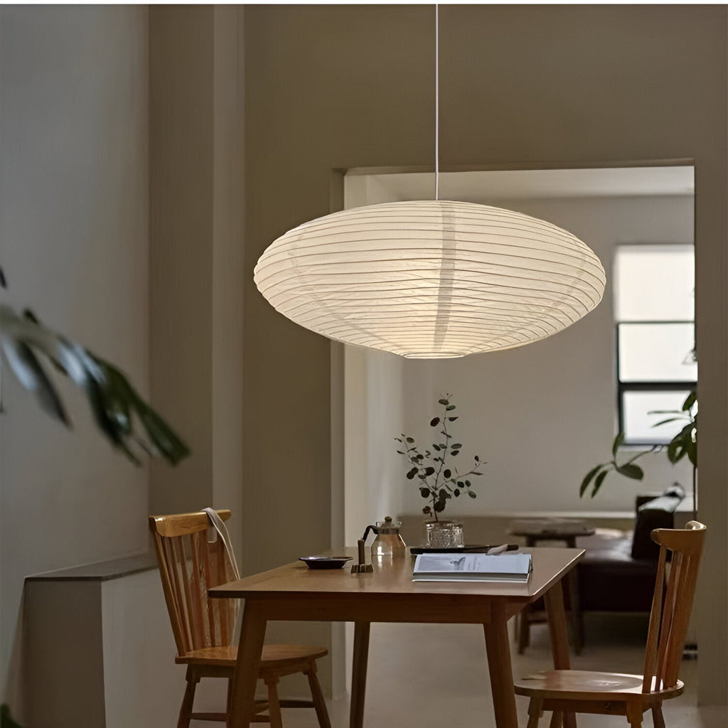 Japandi Paper Pendant Light With Xuan Paper Shade