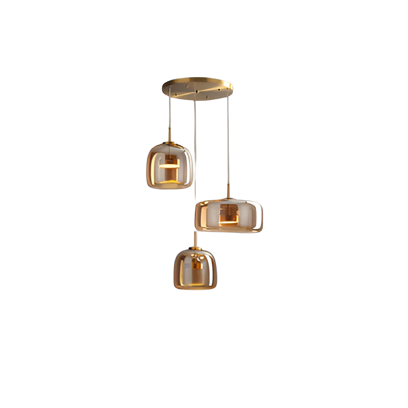 Retro Trio pendant lights LED Light With Hand-Blown Glass Shades