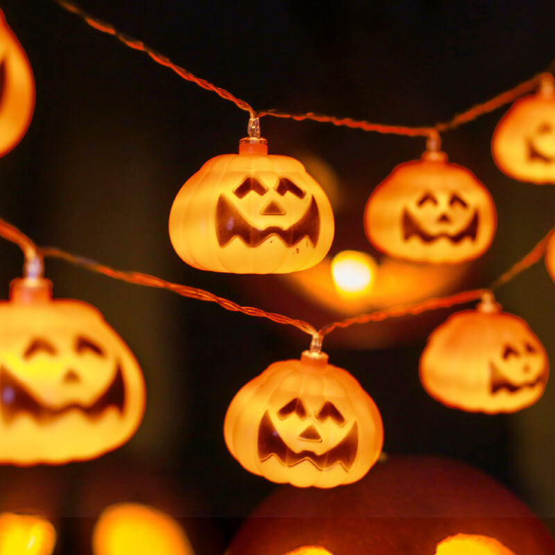 Halloween Pumpkin Fairy Lights LED String Lights with Jack O Lantern Shades Festive Indoor Lights for Party | Bedroom and Window Decoration