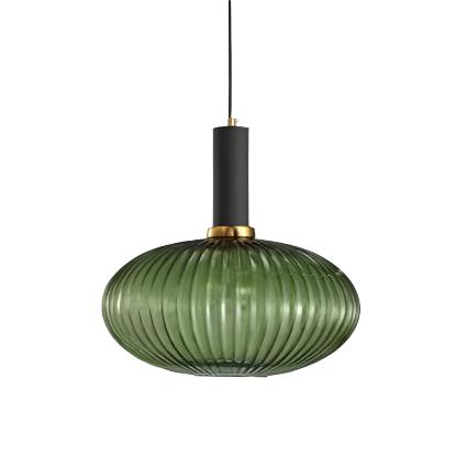 Retro Coloured Glass Pendant Light With Iron Fitting