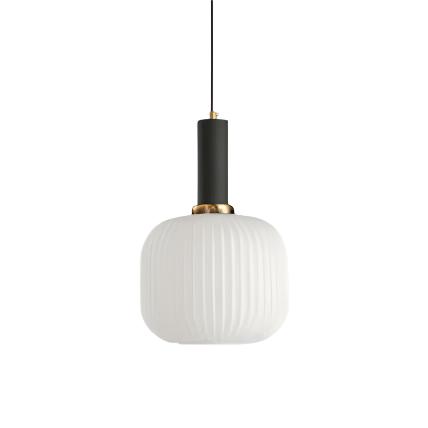 Retro Coloured Glass Pendant Light With Iron Fitting