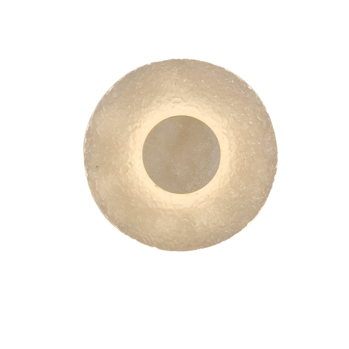Acrylic Travertine Round Wall Light With Halo Glow Disc