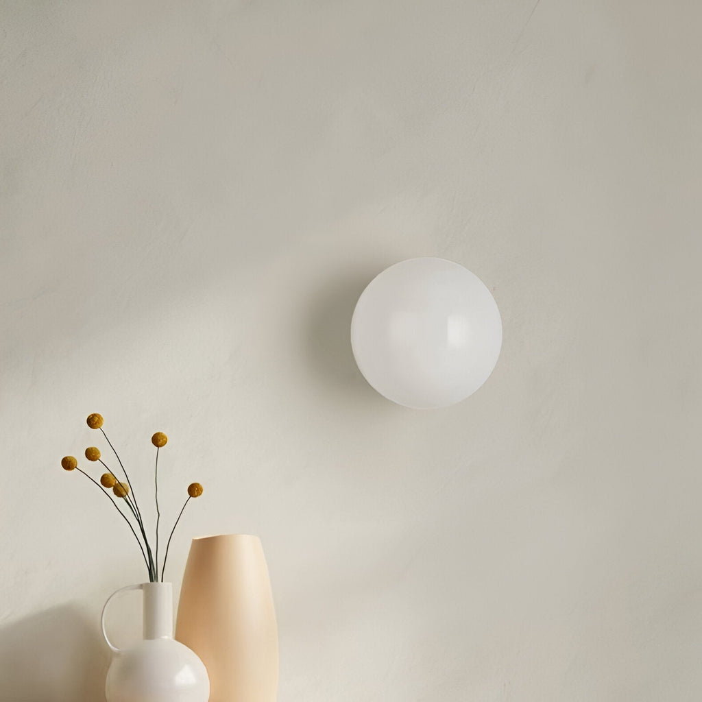 Minimalist Frosted Glass Wall Light LED Light With Iron Base